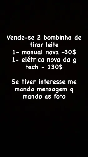 Vende se 2 bombinhas de tirar leite manual e elétrica