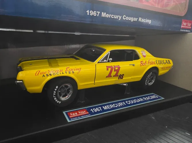 Miniatura 1:18 mercury cougar racing 1967 scca trans am raro novo
