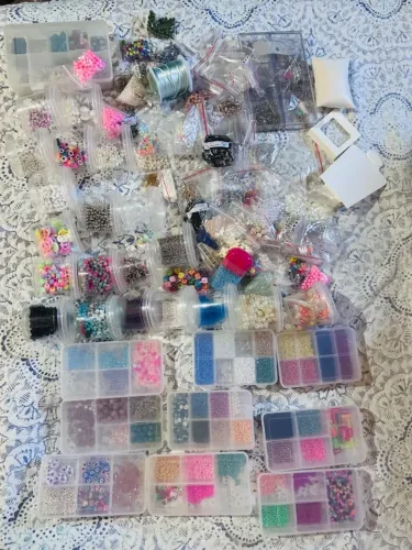 Lote Material para Bijuterias e Miçangas - Kit Completo