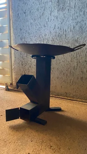 Fogão a lenha portátil + tacho de disco de arado