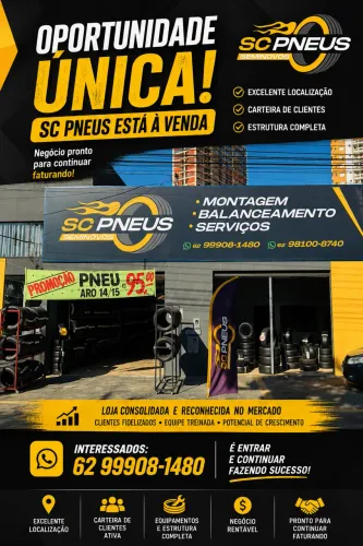Vendo loja de revenda de pneus
