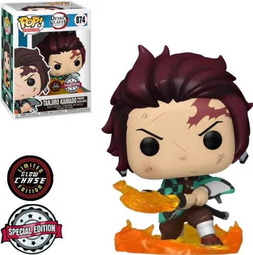 Funko pop! original Tanjiro edição limitada chase glow.