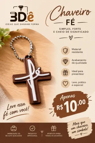 Chaveiro 3D FÉ