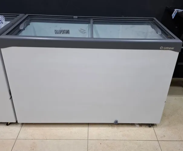 Freezer Horizontal 413 Litros 2 Tampas Vidro 220V Gelopar