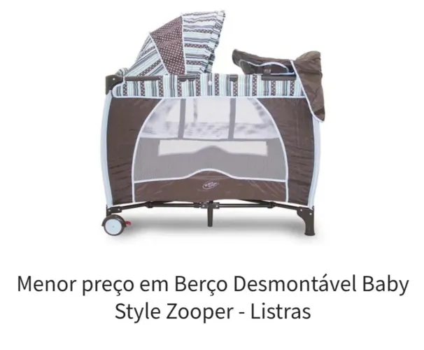 Berço Desmontável com trocador