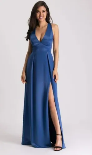Vestido Festa Azul Grife Dolps Tamanho 40