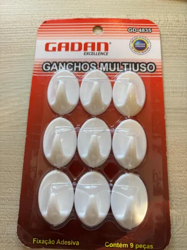 Kit com 9 ganchos adesivos multiuso