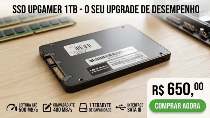 SSD 1TB UPGamer 2.5" SATA III - Alta Velocidade (Leitura 500 MB/s)