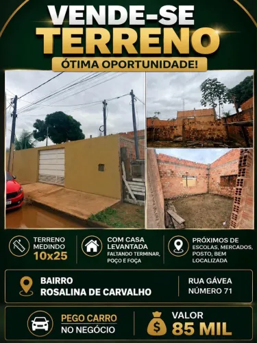 Terreno com casa já levantada