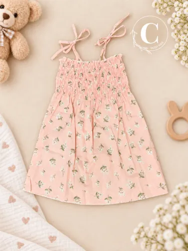 Vestido Rosa Florido 3 a 4 Anos
