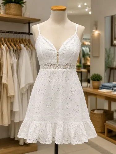 Vestido branco bordado
