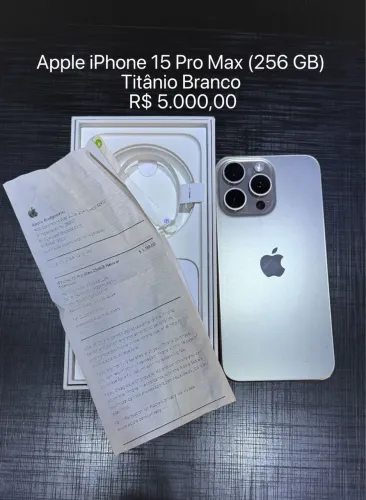 iPhone 15 pro max 256 Gb, sem detalhes!