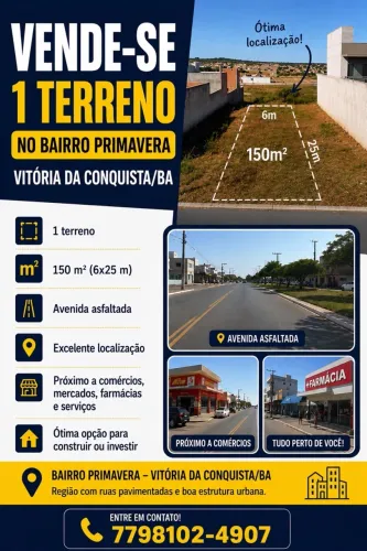 Terreno em ótima localização no Primavera 