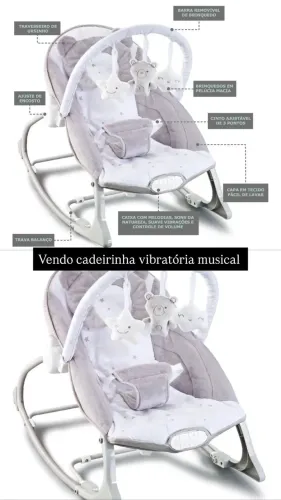 Vendo cadeirinha vibratória musical