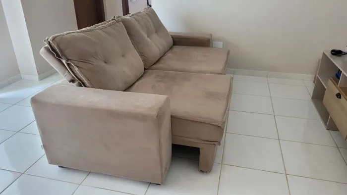Sofá 4 Lugares Retrátil Reclinável Veludo Texas Besthouse