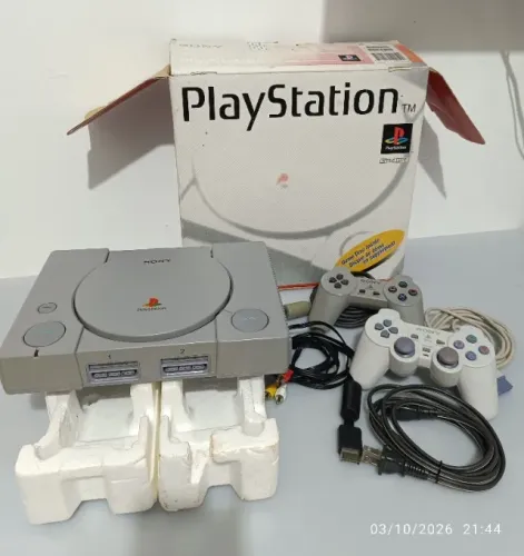 PlayStation 1 FAT (PS1) Completo (não lê CD)