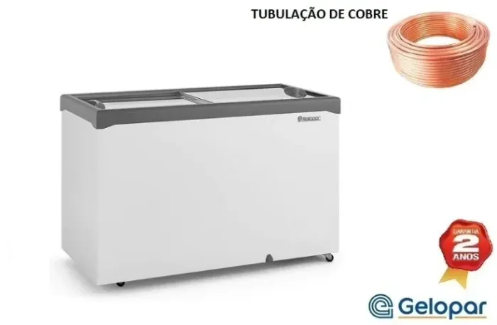 Freezer Horizontal para Congelados Ghd500h 500L 2 Tampas Vidro - Gelopar 