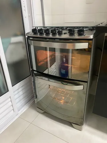 Fogão Piso Electrolux 4 Bocas Forno Duplo Inox Elétrico/gás (Usado)