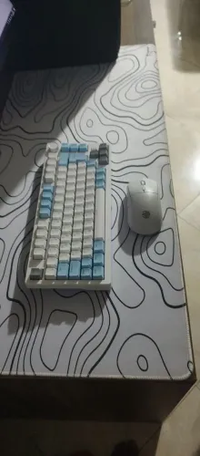 Conjunto mause e teclado mecânico gamer teclado 75% da basike r75 pro e mouse ewerdn g301