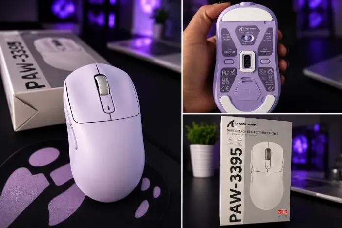 Mouse Gamer Attack Shark X3 PAW3395 26.000 DPI Wireless Novo