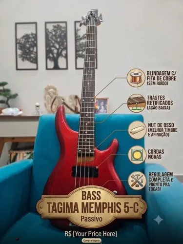 Baixo tagima menphis 5 cordas 