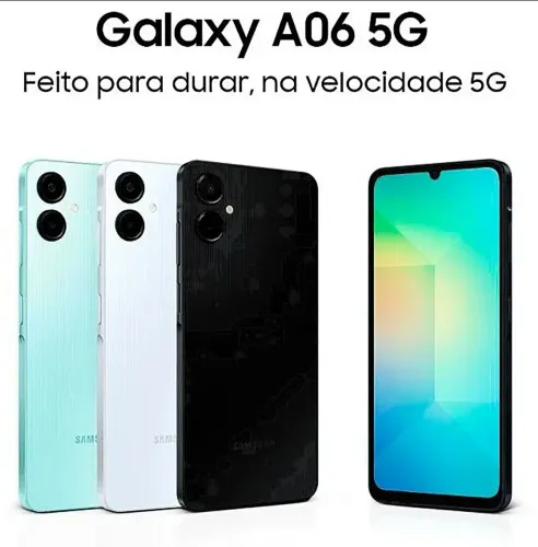 smartphone samsung galaxy a06 5g 128gb preto grátis fone akg original