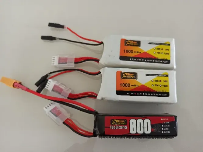 3x Bateria Lipo 3s 11,1v 1000 800 mah