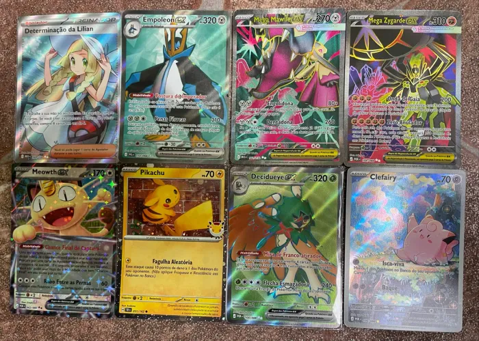 Lote 8 Cartas Pokémon TCG Originais - Cartas Raras e Ilustração Rara!