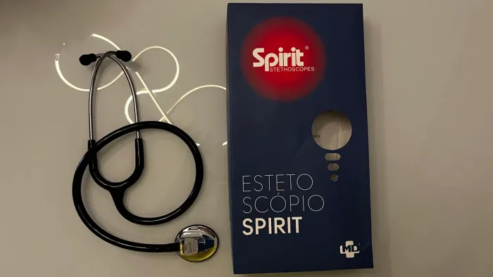 Estetoscópio Spirit Preto Original + Caixa e Acessórios