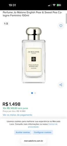 vende se perfume jo malone