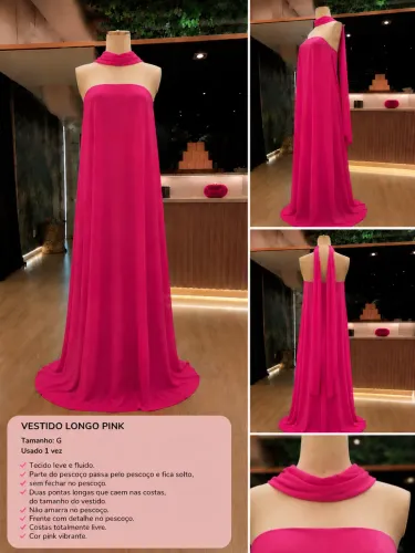 Vestido de festa Majeste Fúcsia
