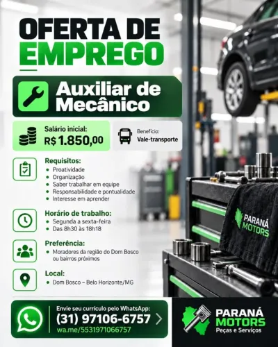 VAGA AUXILIAR MECÂNICO