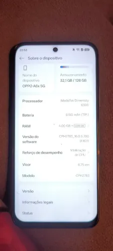 Celular OPPO A6 5G, 128 GIGAS (NOVO)