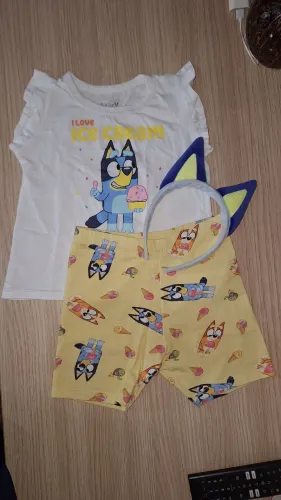 Conjunto Blue e Bingo com tiara