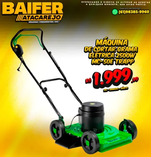 Máquina de Cortar Grama Elétrica 2500w Mc-50e Trapp