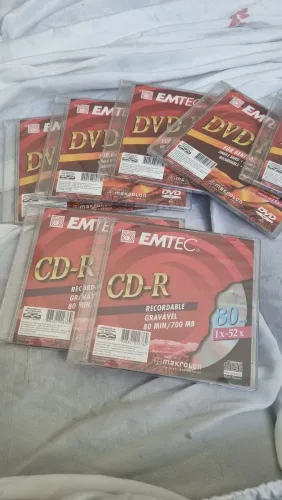 CD-R e DVD-R lacrados EMTEC 1 real cada