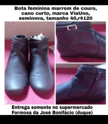 Bota feminina marrom marca Via Uno Tam 40 seminova r$120