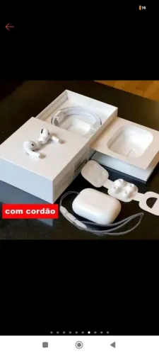 Fone para iPhones com estojo cabo