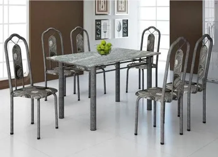 Mesa de 6 cadeiras nova lacrada 
