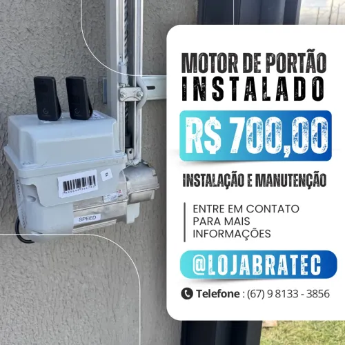Motor de portão eletrônico 8 segundos (instalado)