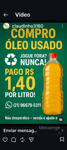 COLETA DE ÓLEO DE FRITURAS USADO 