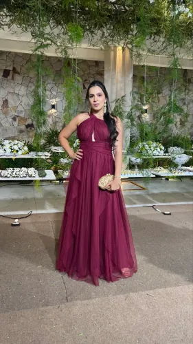 Vestido de Festa - Vermelho Bordô