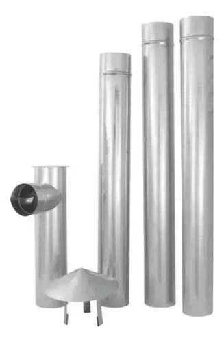Kit Chaminé Aço Galvanizado P/ Fogão A Lenha 5 Peças 115mm