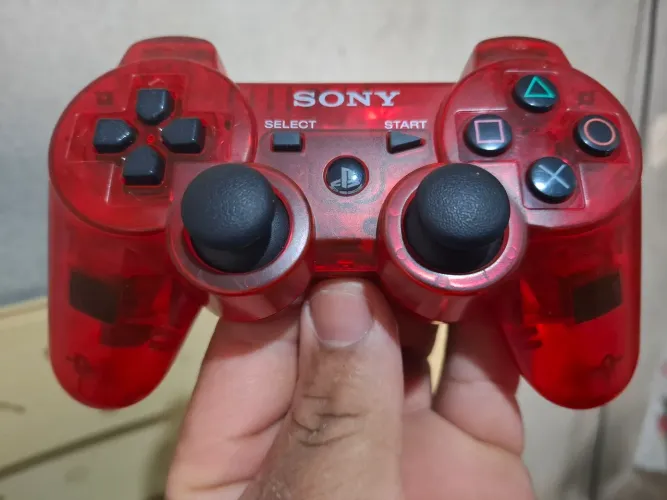Controle ps3 edição Especial crimson red (Vermelho translúcido)