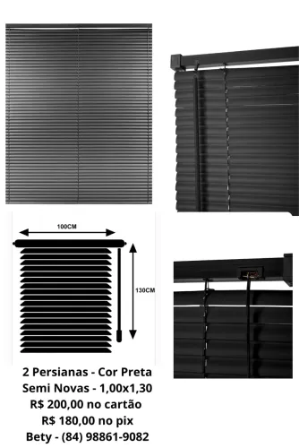 2 Persianas Pretas Semi Novas