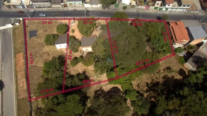 Venda de lotes com as metragens: 1088,5m², 959,5m², 1088,5m².