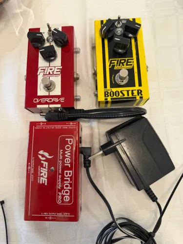 Kit Pedai Fire - Overdrive + Booster + Power Bridge (fonte inclusa)