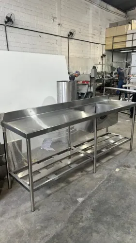 Pia Inox 1,50m Cuba Profissional Cozinha Comercial