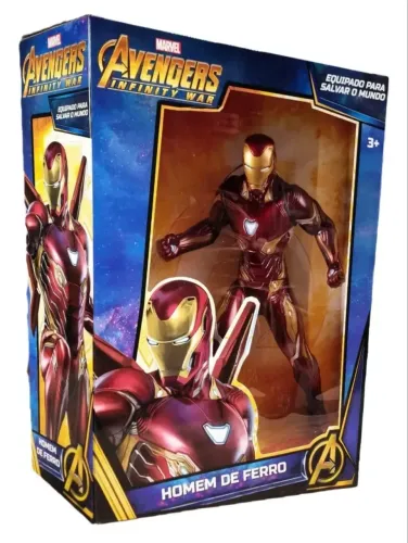 Homem De Ferro Boneco Iron Man Gigante 50cm Vingador Marvel
