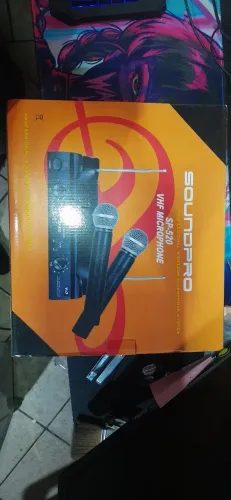 Microfone Sem Fio Duplo VHF Soundpro SP520